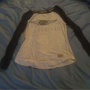 Harley-Davidson Black and White Raglan Tee